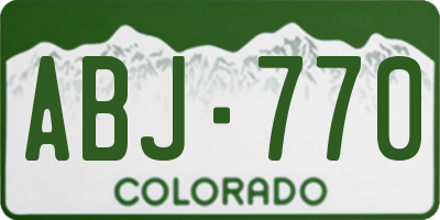 CO license plate ABJ770