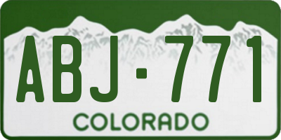 CO license plate ABJ771