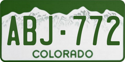 CO license plate ABJ772
