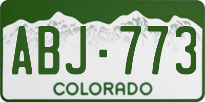 CO license plate ABJ773