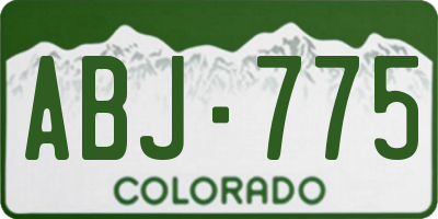 CO license plate ABJ775