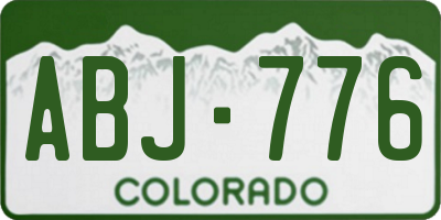 CO license plate ABJ776