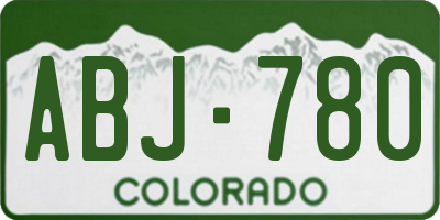 CO license plate ABJ780