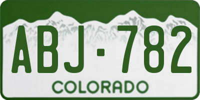 CO license plate ABJ782