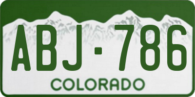 CO license plate ABJ786