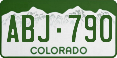CO license plate ABJ790