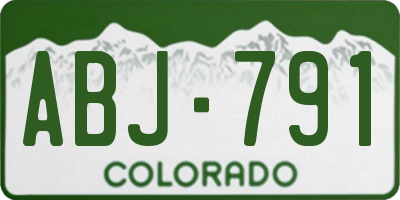 CO license plate ABJ791