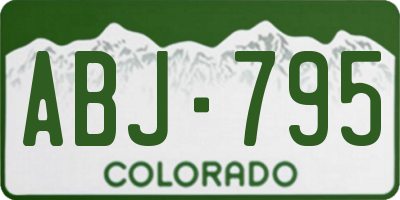 CO license plate ABJ795