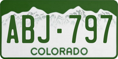 CO license plate ABJ797