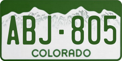 CO license plate ABJ805