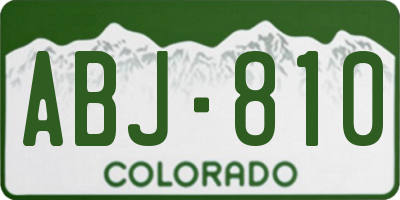 CO license plate ABJ810