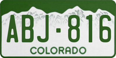 CO license plate ABJ816