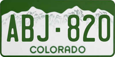 CO license plate ABJ820