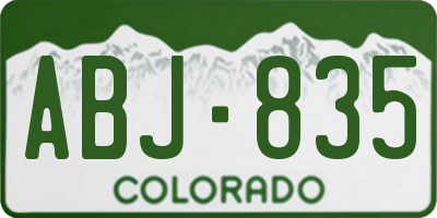 CO license plate ABJ835
