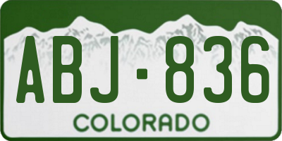 CO license plate ABJ836