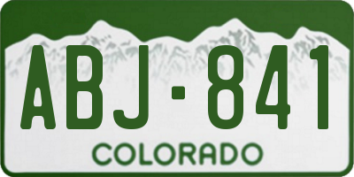CO license plate ABJ841