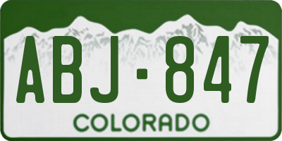 CO license plate ABJ847