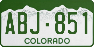 CO license plate ABJ851