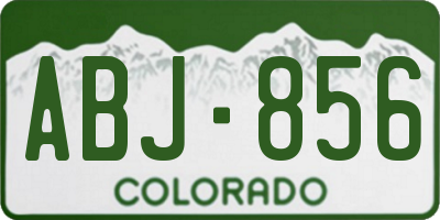 CO license plate ABJ856