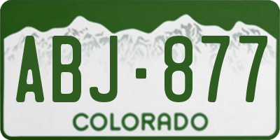 CO license plate ABJ877