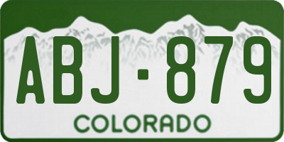 CO license plate ABJ879
