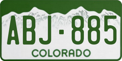 CO license plate ABJ885