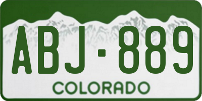 CO license plate ABJ889