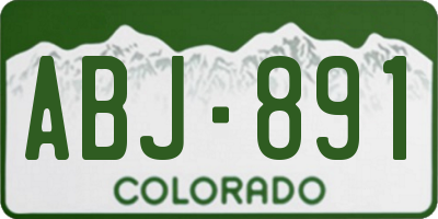 CO license plate ABJ891