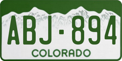 CO license plate ABJ894