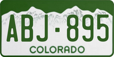CO license plate ABJ895