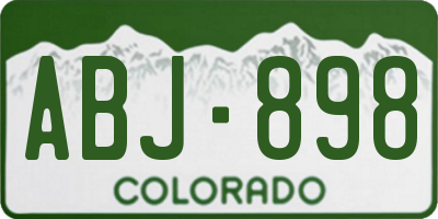 CO license plate ABJ898