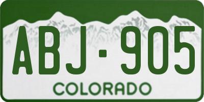 CO license plate ABJ905