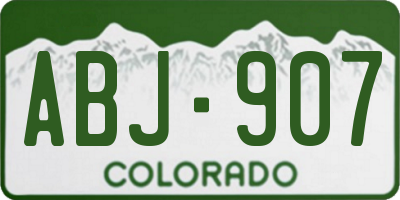 CO license plate ABJ907