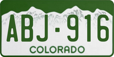 CO license plate ABJ916