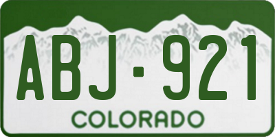 CO license plate ABJ921