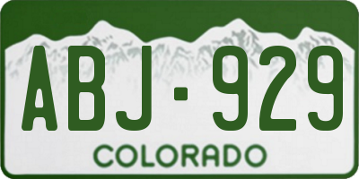 CO license plate ABJ929