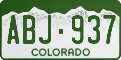 CO license plate ABJ937