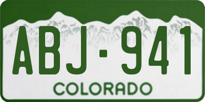 CO license plate ABJ941