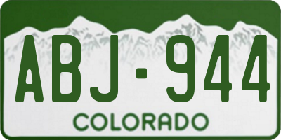 CO license plate ABJ944
