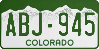 CO license plate ABJ945