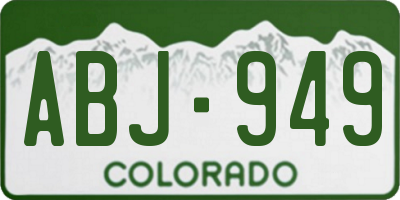 CO license plate ABJ949