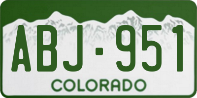 CO license plate ABJ951