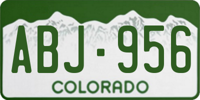 CO license plate ABJ956