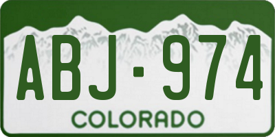 CO license plate ABJ974