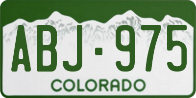 CO license plate ABJ975