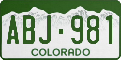 CO license plate ABJ981