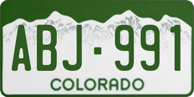 CO license plate ABJ991