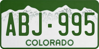CO license plate ABJ995