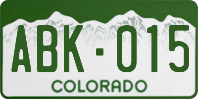 CO license plate ABK015