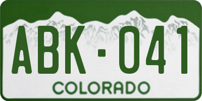 CO license plate ABK041